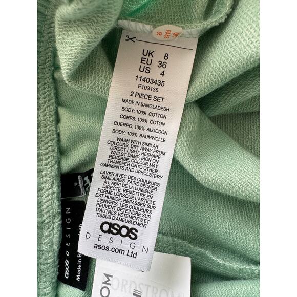 New ASOS NORDSTROM Women's Sage Green Drawstring Waistband Casual Shorts Size 4 - Picture 8 of 8